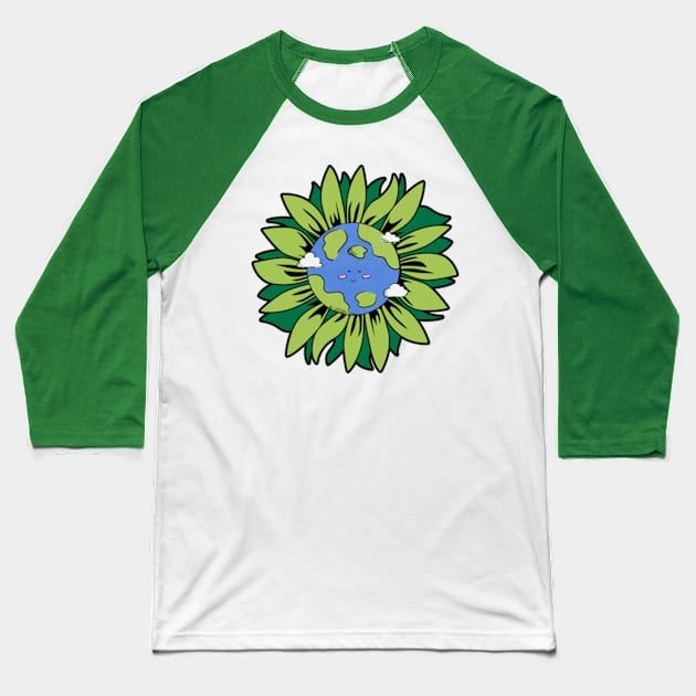 Cute Sunflower Earth Day 2024 Baseball T-Shirt by Davidsmith